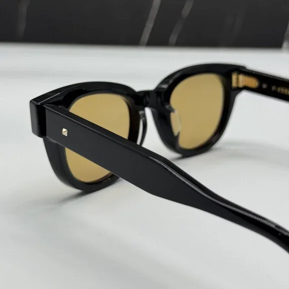 NEW VALENTINO VLS-163A BLACK BROWN ROUND SUNGLASSES VALENTINO - Picture 7 of 10